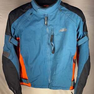 KTM PowerWear Street Evo Motorcycle Jacket Blue Orange Black Size L EUC